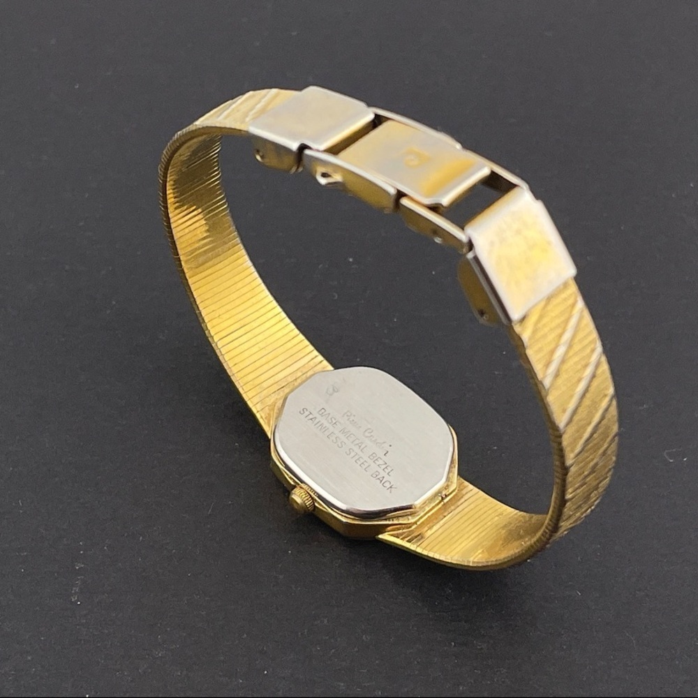 Vintage Wrist Watch Pierre Cardin Women's Quartz Gold tone small Square Bezel - Picture 6 of 13